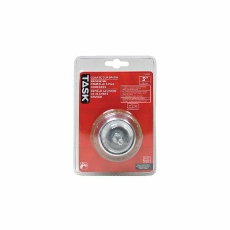 TASK TOOLS Wheel Wire Mtl 3in 1/4in Shnk T25627